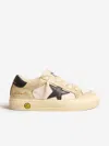 GOLDEN GOOSE KIDS MAY NET AND LEATHER TRAINERS