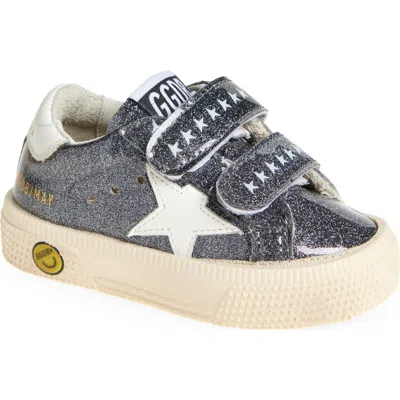 Golden Goose Kids' May School Glitter Sneaker In Antracite/white