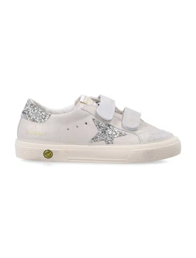 Golden Goose Kids May School Glittered Touch-strap Sneakers In Multi