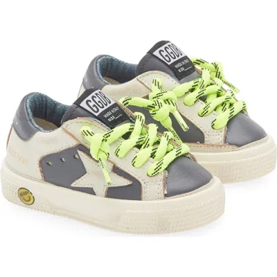 Golden Goose Kids' May Sneaker In White/dark Blue