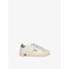 Golden Goose Silver Com Kids' May Star-appliqué Leather Low-top Trainers Eur 25 /7.5 Uk In Silver Com
