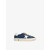 Golden Goose May Leather And Suede Sneakers In Blue