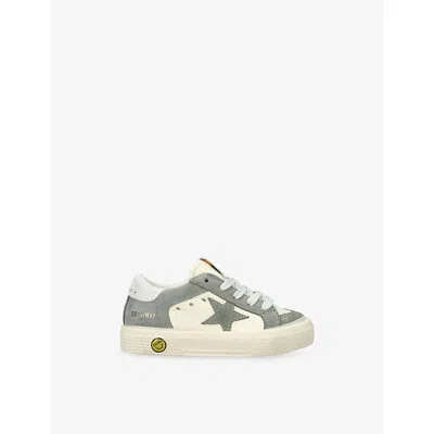 Golden Goose Rey/other Kids' May Suede Trainers Eur 22 /5.5 Uk In Gray
