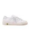 Golden Goose Kids May White Nappa Leather Sneakers In White