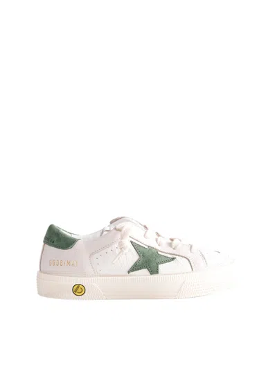 Golden Goose Kids "may" With Double Quarter And Toe Nappa And Leather Upper Suede Star And Heel