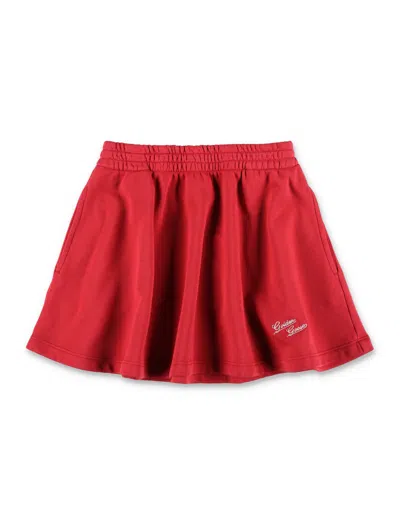 Golden Goose Kids Mini Cotton Sweat Skirt For Girls In Scarlet Sage