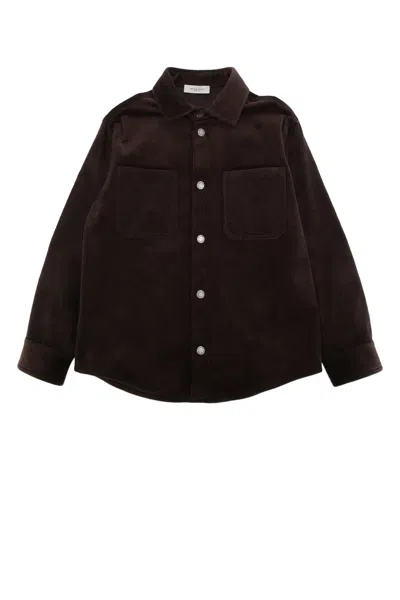 Golden Goose Kids Mini Journey Unisex Boxy Shirt In Washed Comfort In Ganache