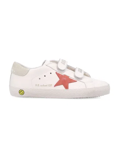 Golden Goose Kids Mini Leather Old School Sneakers For Girls In White