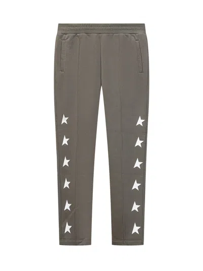 Golden Goose Kids Mini Paintntaloni Jogging Trousers In Ivy Green/white