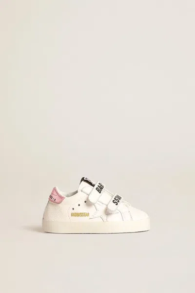 Golden Goose Kids Mini Sneakers & Socks Set With Hook-and-loop Closure In Bianco