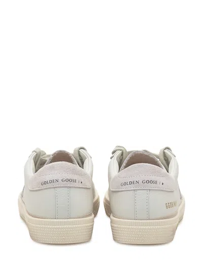 Golden Goose Kids Mini Sneakers With Unique Insert Design In Optic White