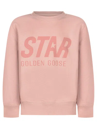 Golden Goose Kids Mini Sweatshirt T-shirt For Kids In Sepia Rose