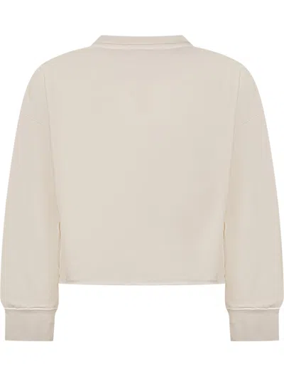 Golden Goose Kids Mini Sweatshirt With Star Applications And Embroidered Logo In Neutral