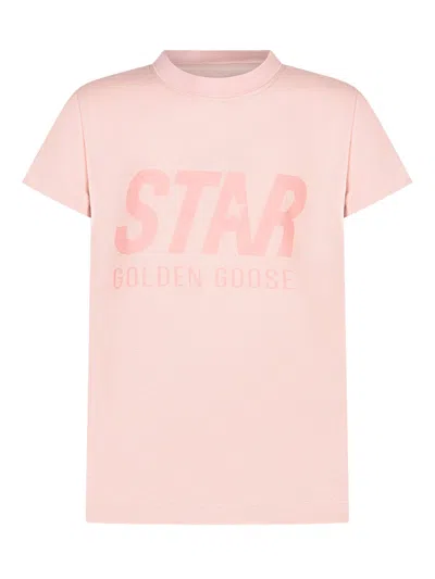 Golden Goose Kids Mini T-shirt For Stylish Kids In Pink