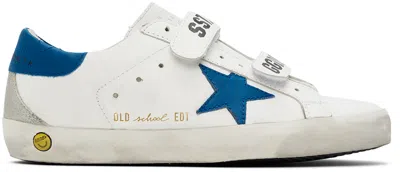 Golden Goose Kids Off-white Old School Sneakers In Ivory/blue