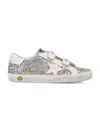 Golden Goose Kids Old School Glitter And Leather Sneakers In Multi