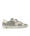 Golden Goose Boys Gold Kids Old School Glitter-embellished Leather Low-top Trainers 9-12 Years In Gray