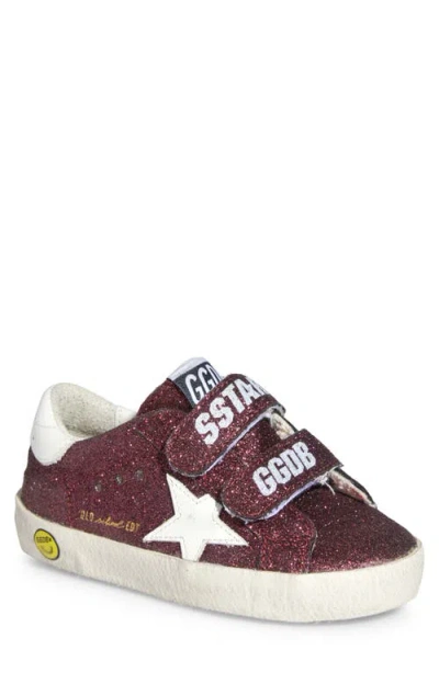 Golden Goose Kids' Old School Glitter Sneaker In Bordeaux/white