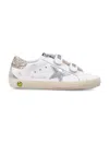 Golden Goose Kids Old School Leather And Glitter Heel Sneakers In Multi