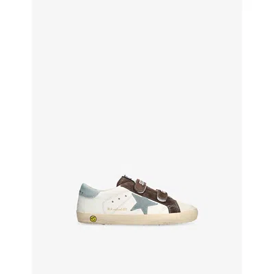GOLDEN GOOSE KIDS' OLD SCHOOL SUEDE AND LEATHER TRAINERS BROWN/OTH EUR 28 / 10 UK