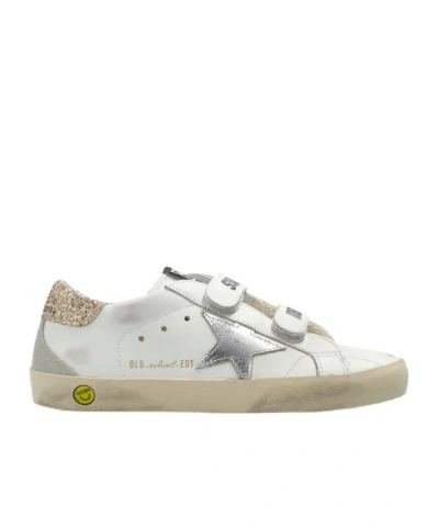Golden Goose Old School Sneakers In White With Glitter Star In Multi
