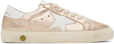 Golden Goose Kids Pink & White May Trainers In 55637 Rame/white