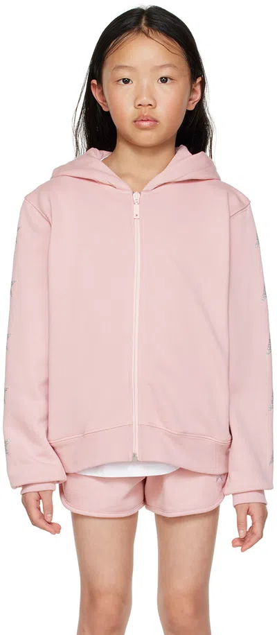 Golden Goose Kids Pink Star Hoodie In 25592 Pink/silver