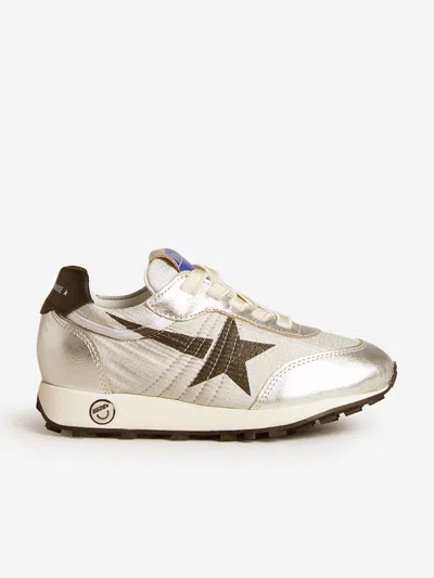 Golden Goose Kids Running Marathon Trainers In Silver