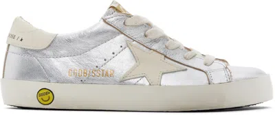 Golden Goose Kids Silver & Off-white Super-star Classic Sneakers In 70321 Silver/cream