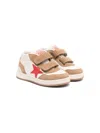 Golden Goose June Basket Suede-trimmed High-top Sneakers In White/tabacco/red/cream