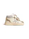 Golden Goose June Basket Glitter Leather Sneakers In White