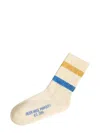 Golden Goose Stripe-detail Ribbed Cotton Socks In White