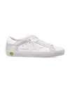 Golden Goose Kids Super-star Leather And Laminated Suede Sneakers In White