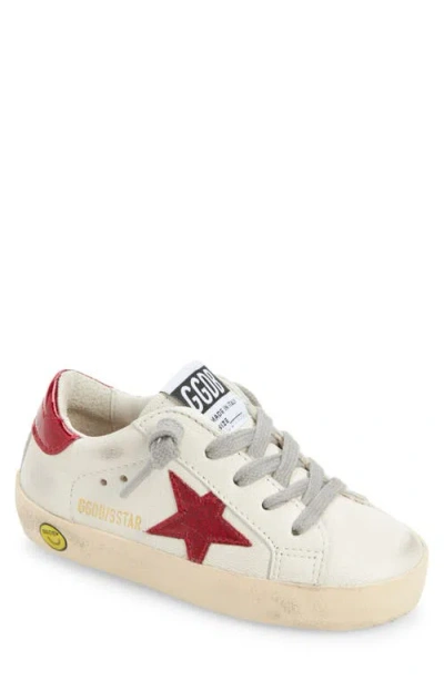 Golden Goose Kids' Super-star Low Top Sneaker In White/red