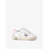 Golden Goose Silver Com Kids' Super Star Star-embroidered Leather Low-top Trainers Eur 20 / 4 Uk In Silver Com