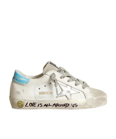 Golden Goose Kids Super-star Written Lace-up Sneakers In Multi