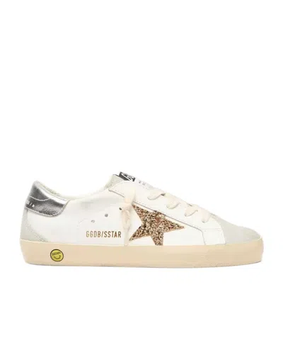 Golden Goose Kids Superstar Glittered Low-top Sneakers In Neutral
