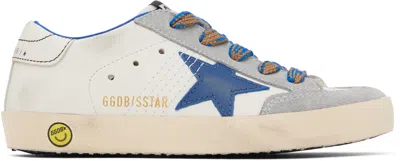 Golden Goose Kids White & Blue Super-star Penstar Classic Trainers In 11660 White/blue/ice