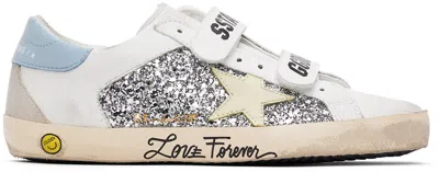 Golden Goose Kids White & Silver Bio-based Old School Sneakers In Silver/white/light Y