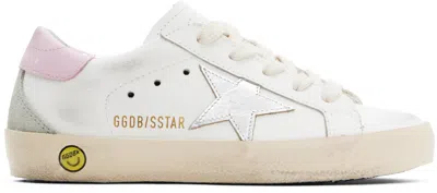 Golden Goose Kids White Super-star Classic Sneakers In 11531 White/silver/i