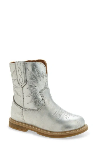 Golden Goose Kids' Wish Star Western Boot In Silver
