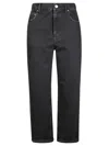 Golden Goose Kim Denim One Washed Trousers With Star Embellishments In Black
