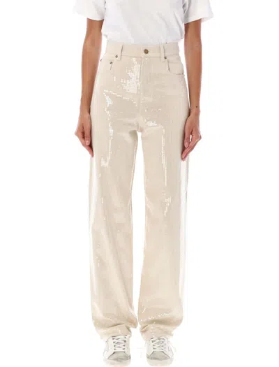 Golden Goose Pants In Ecru