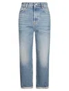 Golden Goose High-waisted Stone-washed Denim Jeans With Rolled Cuffs In Blue