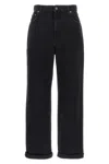 Golden Goose Relaxed-fit Washed Denim Pants With Rolled Cuffs In Black