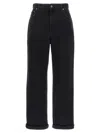 Golden Goose Relaxed-fit Washed Denim Pants With Rolled Cuffs In Black