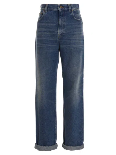Golden Goose Kim Wide Leg Jeans In Blue