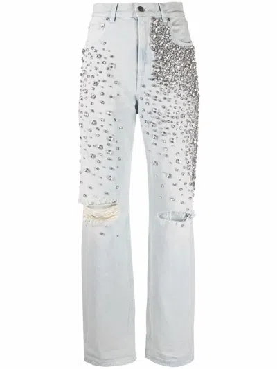 Golden Goose Golden W`s Kim Bleached Washed Denim Clothing In Blue