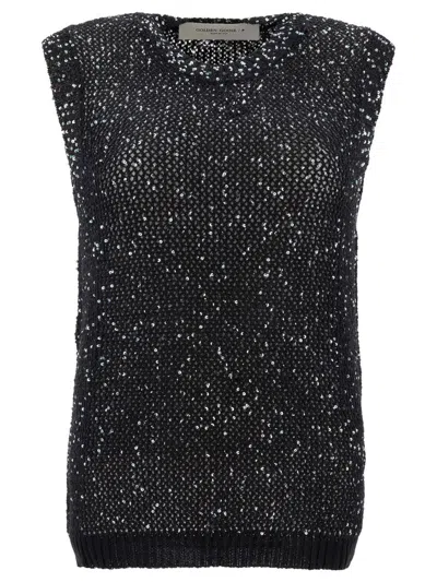 GOLDEN GOOSE GOLDEN GOOSE KNIT TOP WITH SEQUINS