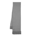Golden Goose Brushed Fringed Rectangle Ribbed Wraparound Scarf In Grey